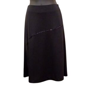 Bedo A-line Bead Embellished Crepe Midi Skirt- Sz. 3/XS
